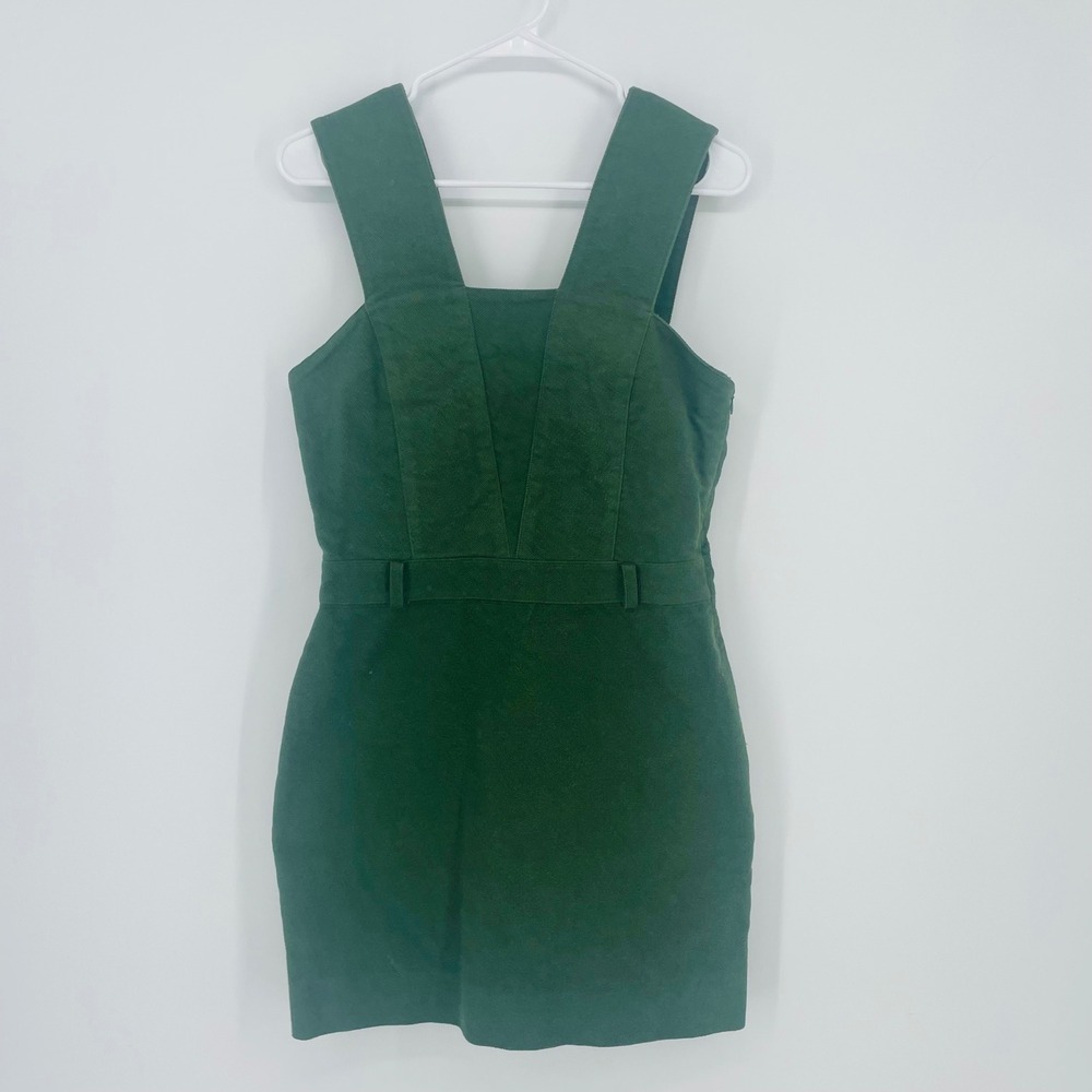 Kate Spade Saturday Green Cotton Pinafore Jumper Mini Dress‎ Size 6